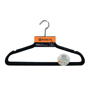 Wieszaki pokryte welurem antypoślizgowe MOLLY 5 szt. RORETS