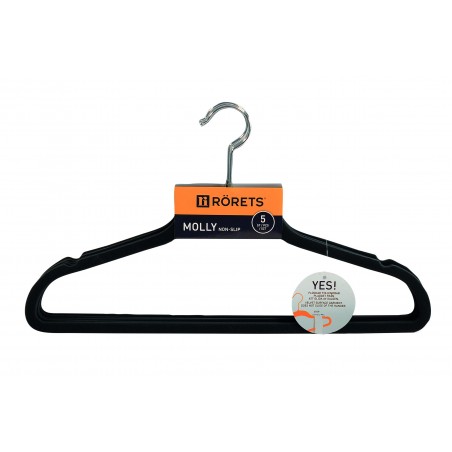 Wieszaki pokryte welurem antypoślizgowe MOLLY 5 szt. RORETS
