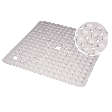 Mata antypoślizgowa Tello do prysznica łazienkowa 60x60 cm guziczki białe