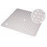 Mata antypoślizgowa do prysznica z kauczuku łazienkowa 60x60 cm guziczki białe