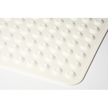 Mata antypoślizgowa do prysznica z kauczuku łazienkowa 60x60 cm guziczki białe