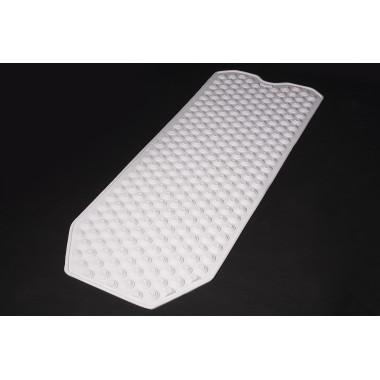 Mata antypoślizgowa z kauczuku pod prysznic łazienkowa do wanny  40x104 cm guziczki białe