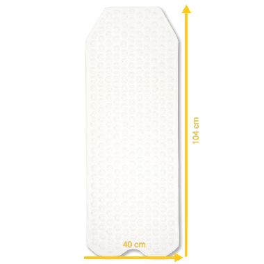 Mata antypoślizgowa z kauczuku pod prysznic łazienkowa do wanny  40x104 cm guziczki białe