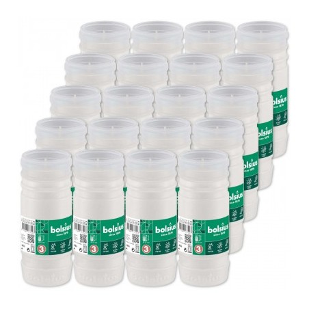 Wkłady do zniczy parafinowe Bolsius 3 dni 68h 20szt