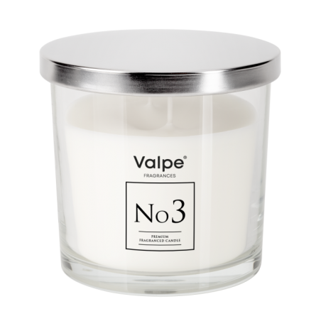 Świeca zapachowa BISPOL Valpe No 3 -Piwonia & Zamsz ~40h