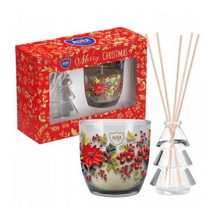 Świeca zapachowa i dyfuzor Aura Wanilia Zestaw świąteczny