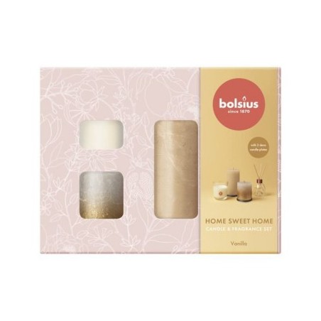 Zestaw prezentowy: 3 świece + dyfuzor Wanilia Bolsius