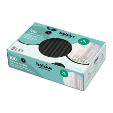 Świece stołowe Bolsius Szpica 240/23 100 sztuk czarne