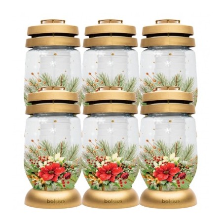 Znicze szklane BOLSIUS Zima 22,5cm 36h 6szt.