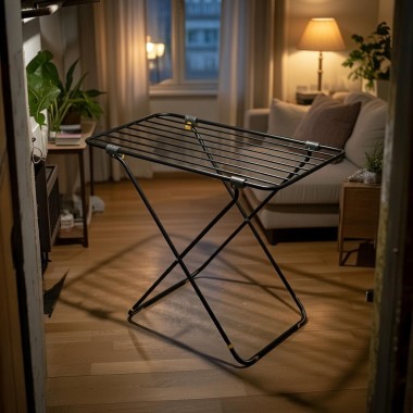 Suszarka na pranie z grubymi prętami czarna FRAME