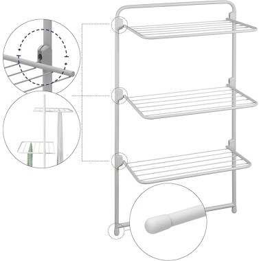TRIO Suszarka na pranie bieliznę pionowa z pólkami RORETS