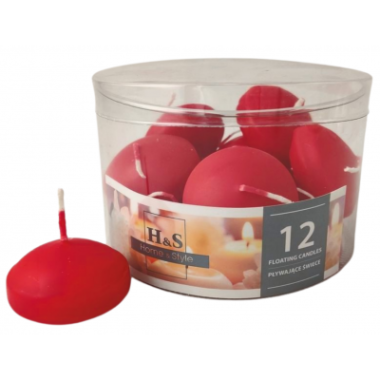 Świece pływające czerwone 12 szt.