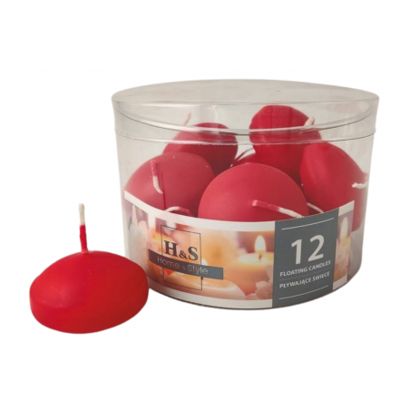 Świece pływające czerwone 12 szt.