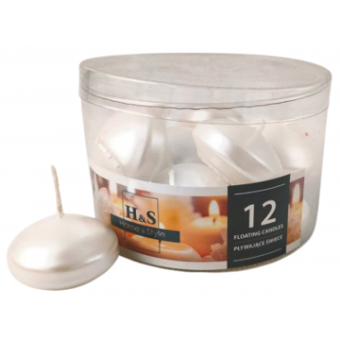 Świece pływające biały perłowy 12 szt.