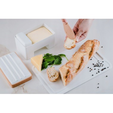 Nożyk do masła drewniany nóż do smarowania drewno bukowe 17,2 cm