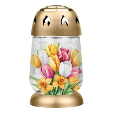 Znicze szklane BOLSIUS Wiosna 17cm 24h 6szt.