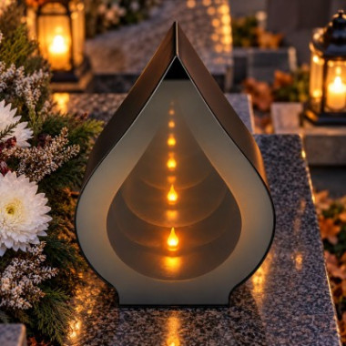 Znicz lampion LED SUBITO Kropla efekt nieskończonego płomienia 30cm