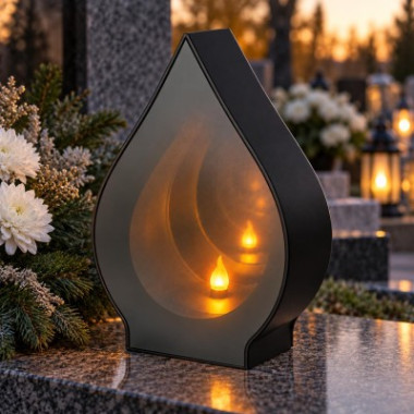 Znicz lampion LED SUBITO Kropla efekt nieskończonego płomienia 30cm