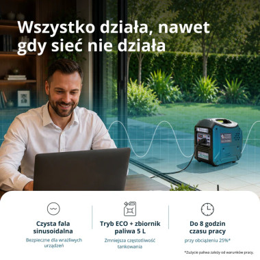 Agregat prądotwórczy inwerterowy 2000 W gaz 2000iG S