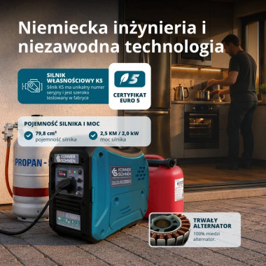 Agregat prądotwórczy inwerterowy 2000 W gaz 2000iG S