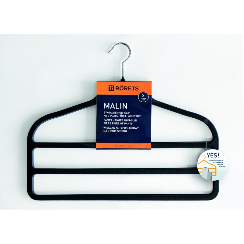 Wieszaki na spodnie antypoślizgowe MALIN 2 szt. RORETS