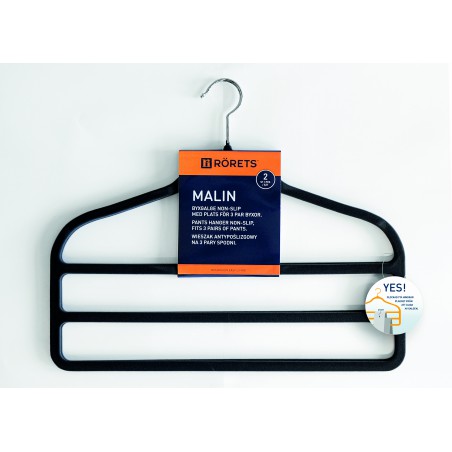 Wieszaki na spodnie antypoślizgowe MALIN 2 szt. RORETS